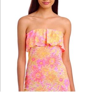 Lilly Pulitzer Wakely Floral Ruffle Tube Top Small